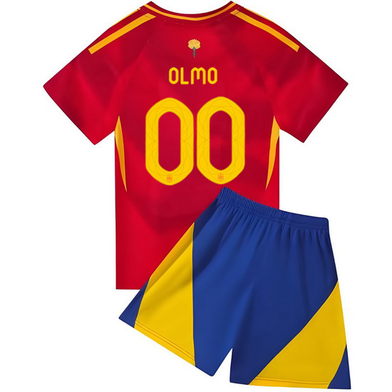 2024 Custom #00 Red Spain Home Kids Soccer Jersey