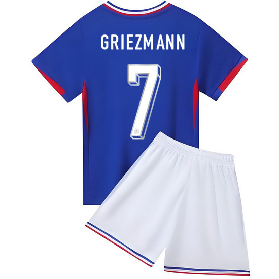 2024 Antoine Griezmann #7 Blue France Home Kids Soccer Jersey