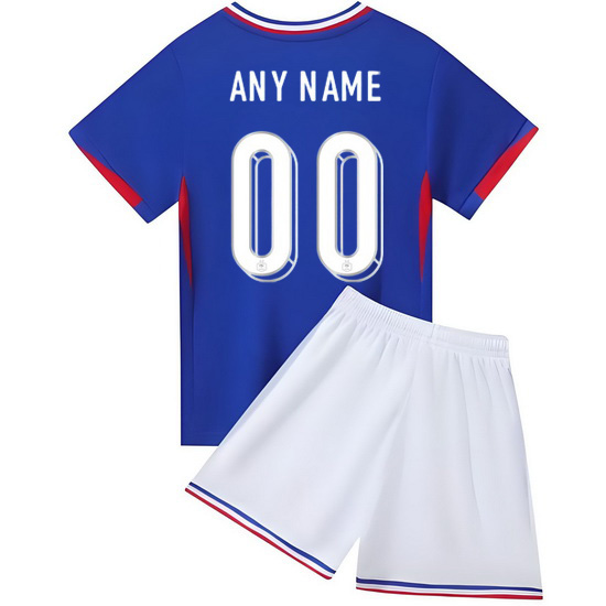 2024 Custom #00 Blue France Home Kids Soccer Jersey
