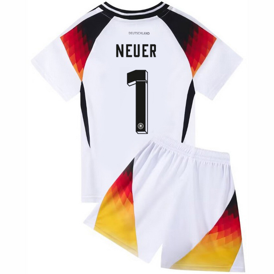 2024 Manuel Neuer #1 White Germany Home Kids Soccer Jersey