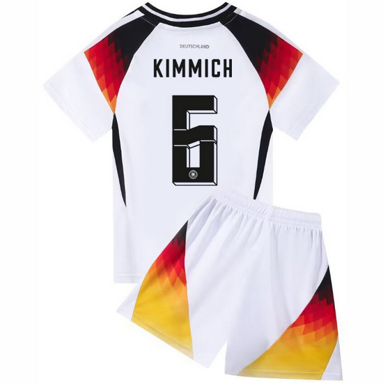 2024 Joshua Kimmich #6 White Germany Home Kids Soccer Jersey