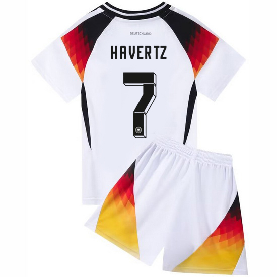 2024 Kai Havertz #7 White Germany Home Kids Soccer Jersey