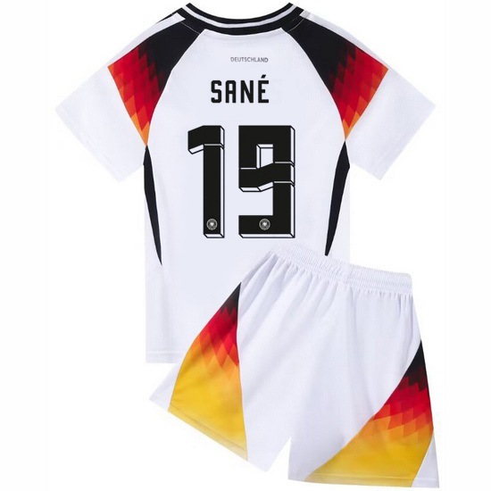 2024 Leroy Sane #19 White Germany Home Kids Soccer Jersey