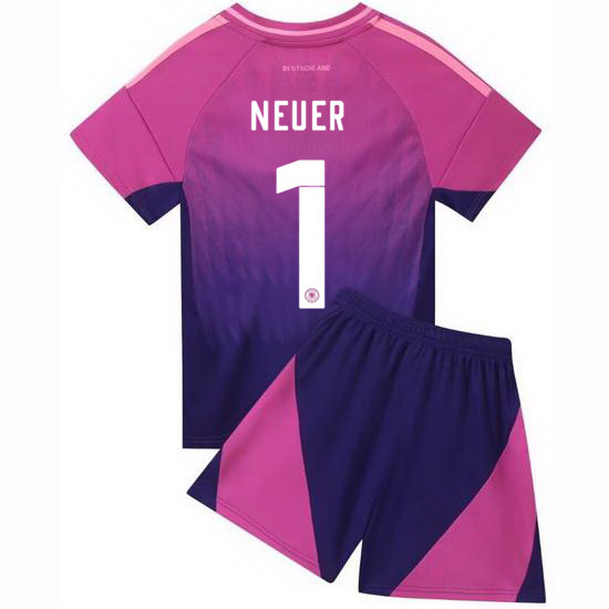 2024 Manuel Neuer #1 Pink Germany Away Kids Soccer Jersey