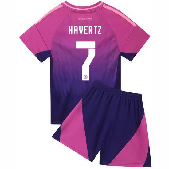2024 Kai Havertz #7 Pink Germany Away Kids Soccer Jersey