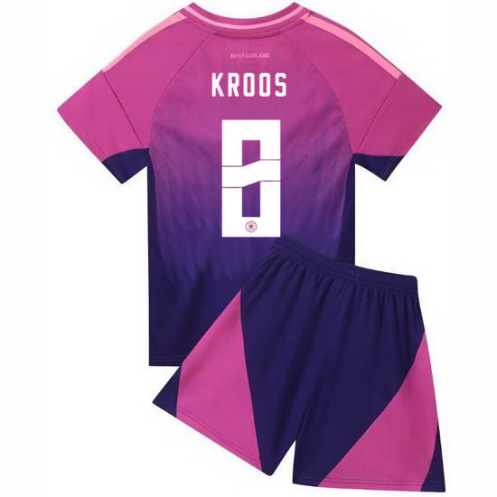 2024 Toni Kroos #8 Pink Germany Away Kids Soccer Jersey