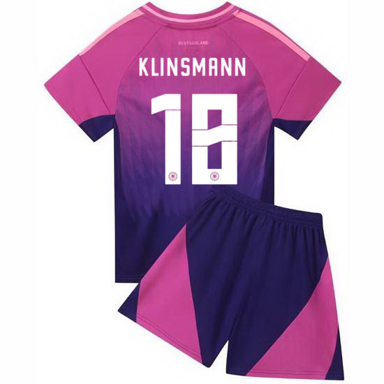 2024 Jurgen Klinsmann #18 Pink Germany Away Kids Soccer Jersey