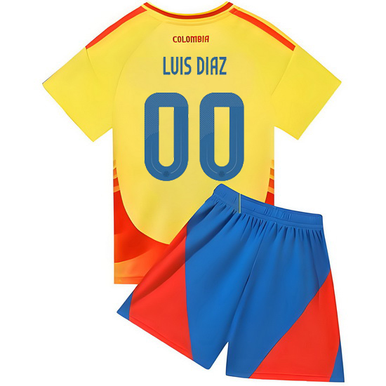 2024 Custom #00 Yellow Colombia Home Kids Soccer Jersey