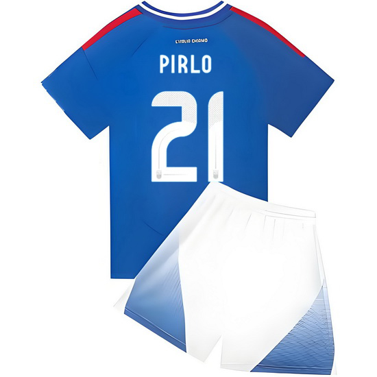 2024 Andrea Pirlo #21 Blue Italy Home Kids Soccer Jersey
