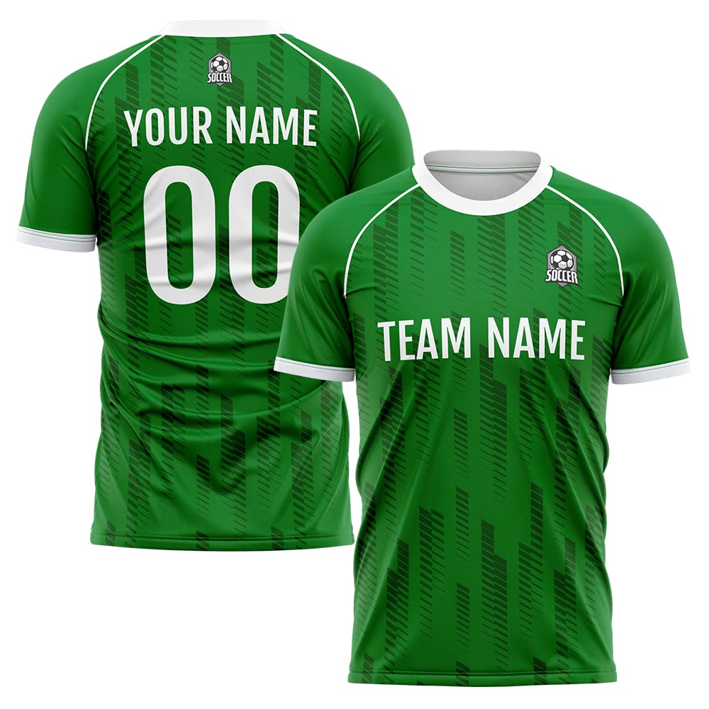 Custom Soccer Jersey Green Fashion Personalized Team Shirt