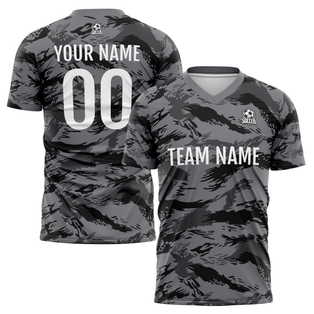 Custom Soccer Jersey Dark Gray Fashion Personalized Team Shirt