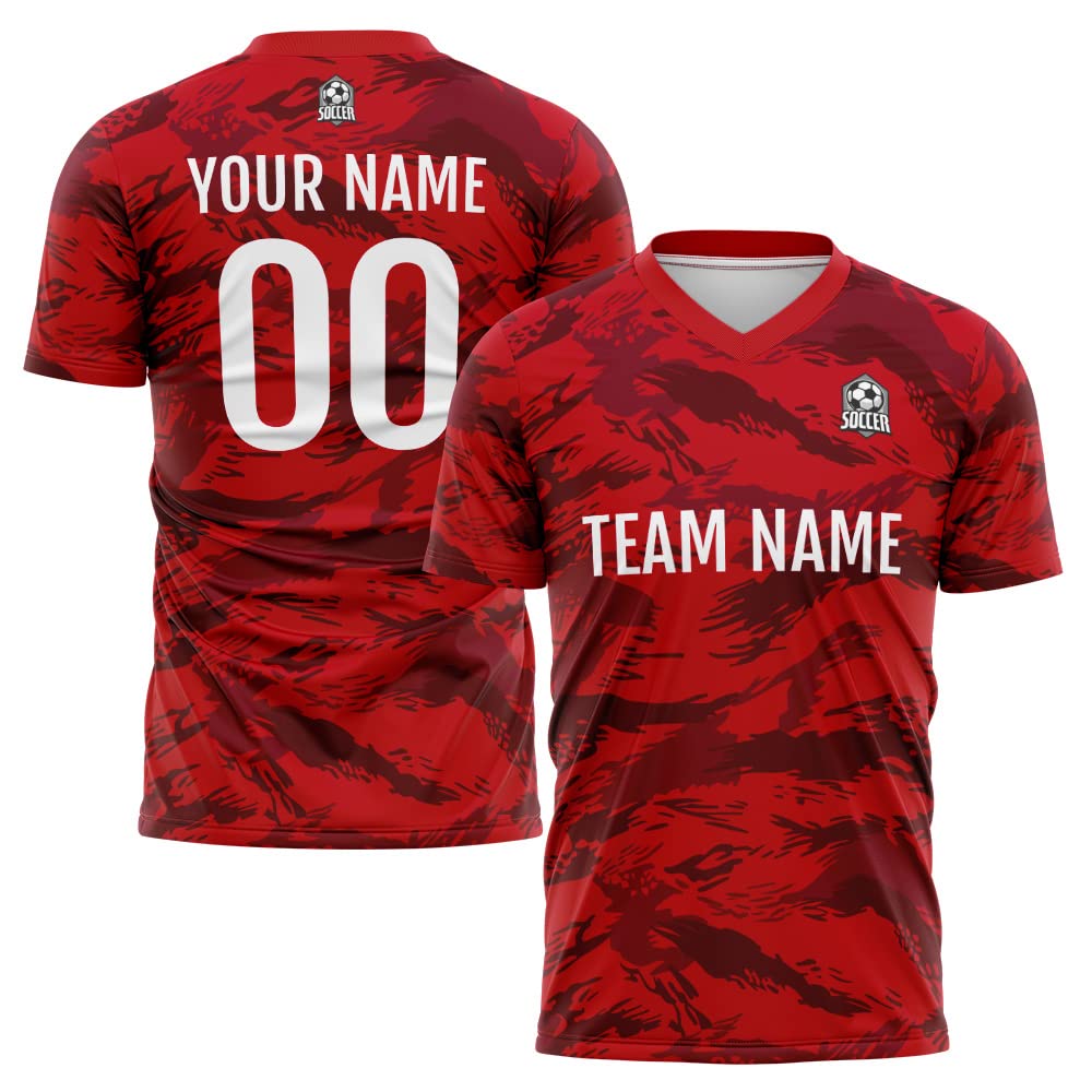 Custom Soccer Jersey Red Fashion Personalized Team Shirt