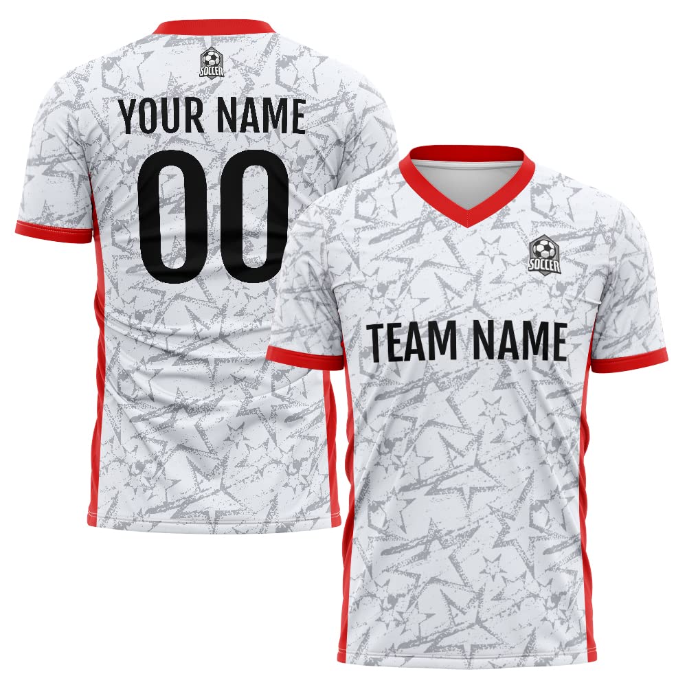 Custom Soccer Jersey White Fashion Personalized Team Shirt