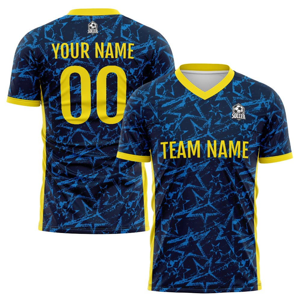 Custom Soccer Jersey Navy Fashion Personalized Team Shirt