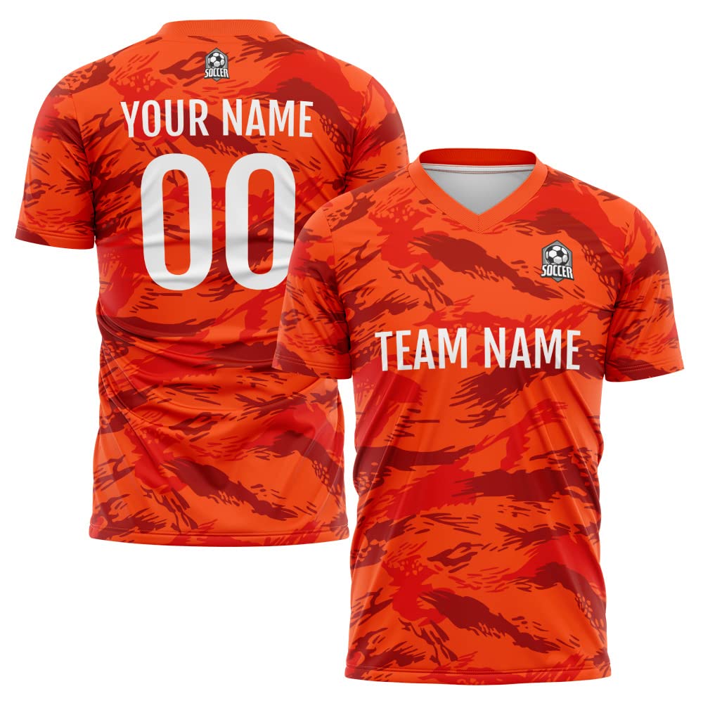 Custom Soccer Jersey Orange Fashion Personalized Team Shirt