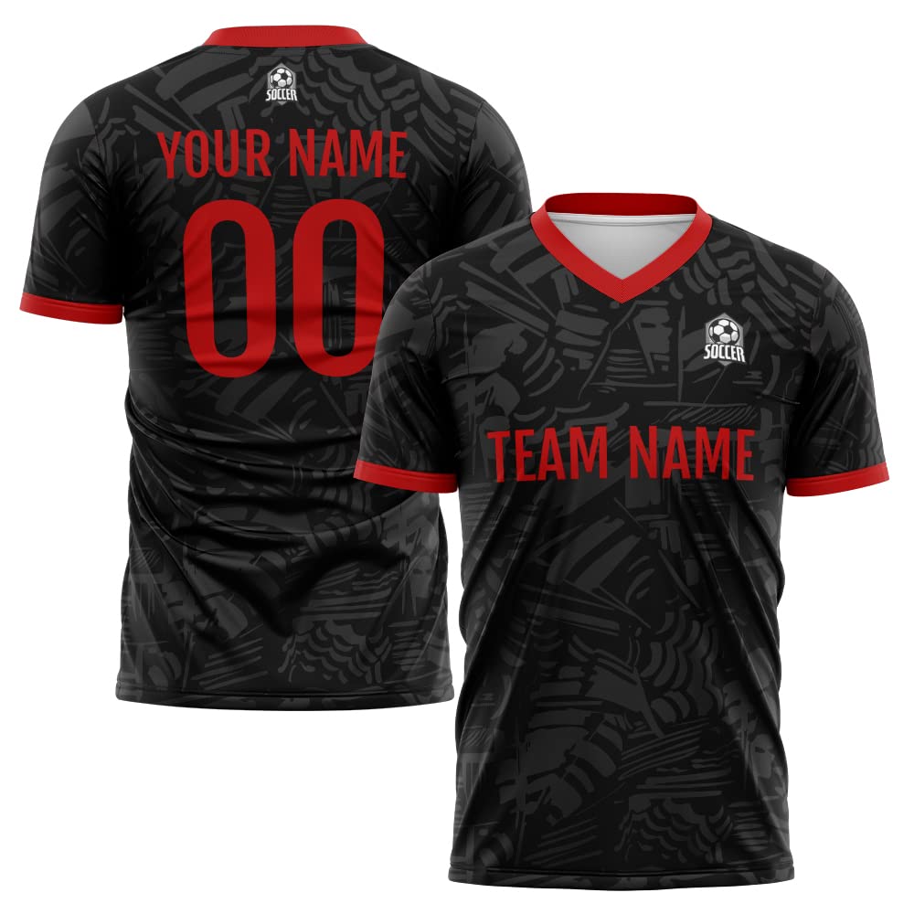 Custom Soccer Jersey Black Fashion Personalized Team Shirt
