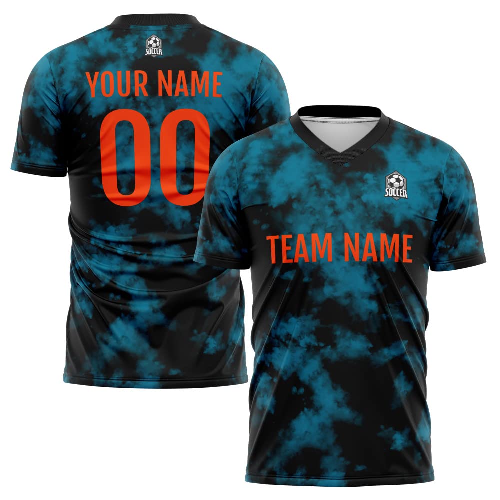 Custom Soccer Jersey Blue Black Fashion Personalized Team Shirt