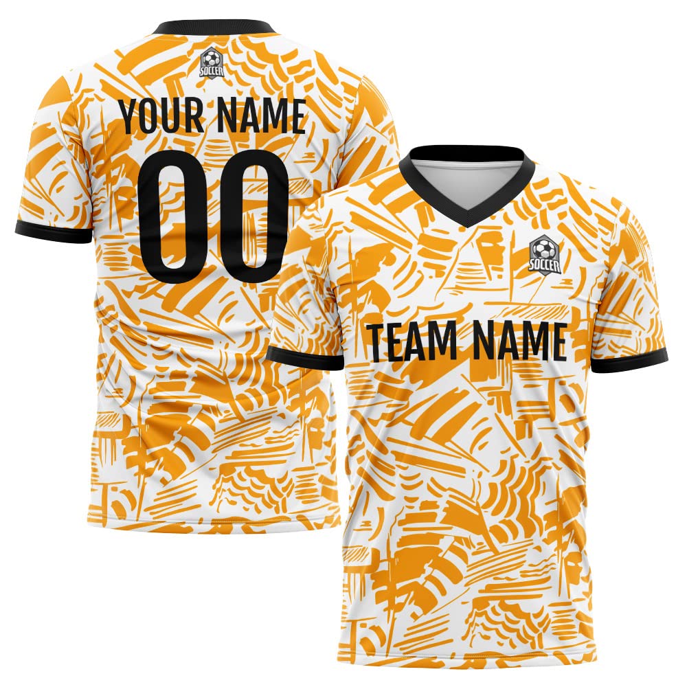 Custom Soccer Jersey Orange E Fashion Personalized Team Shirt