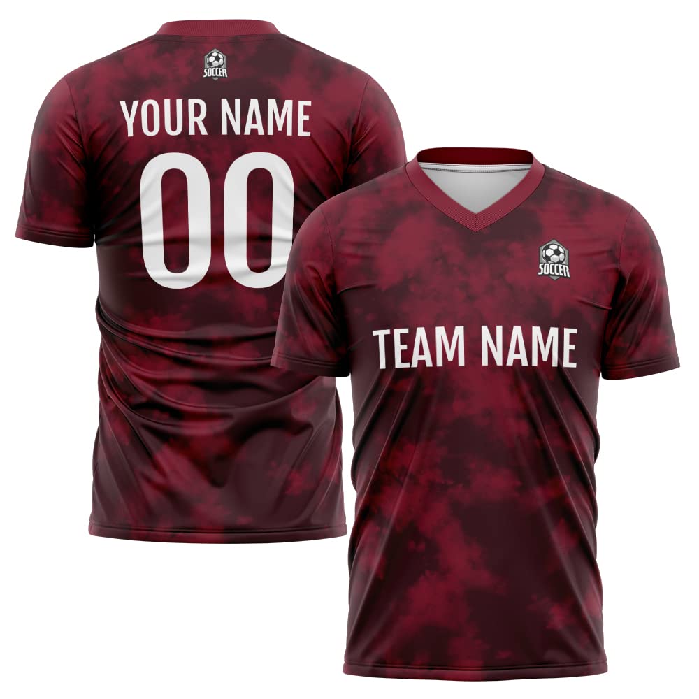 Custom Soccer Jersey Red Crimson D Fashion Personalized Team Shirt