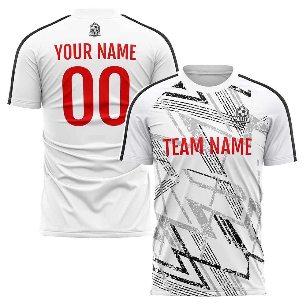 Custom Soccer Jersey White Q Fashion Personalized Team Shirt
