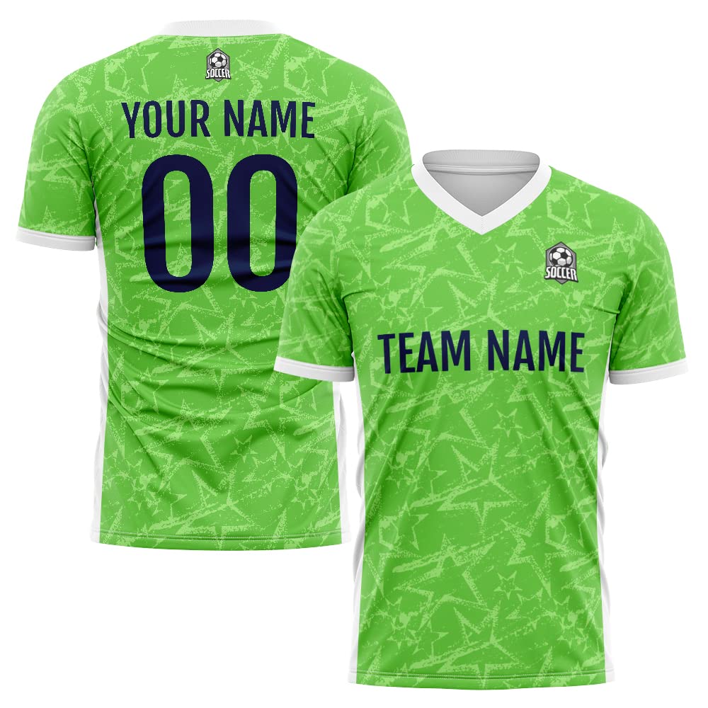 Custom Soccer Jersey Neon Green Fashion Personalized Team Shirt