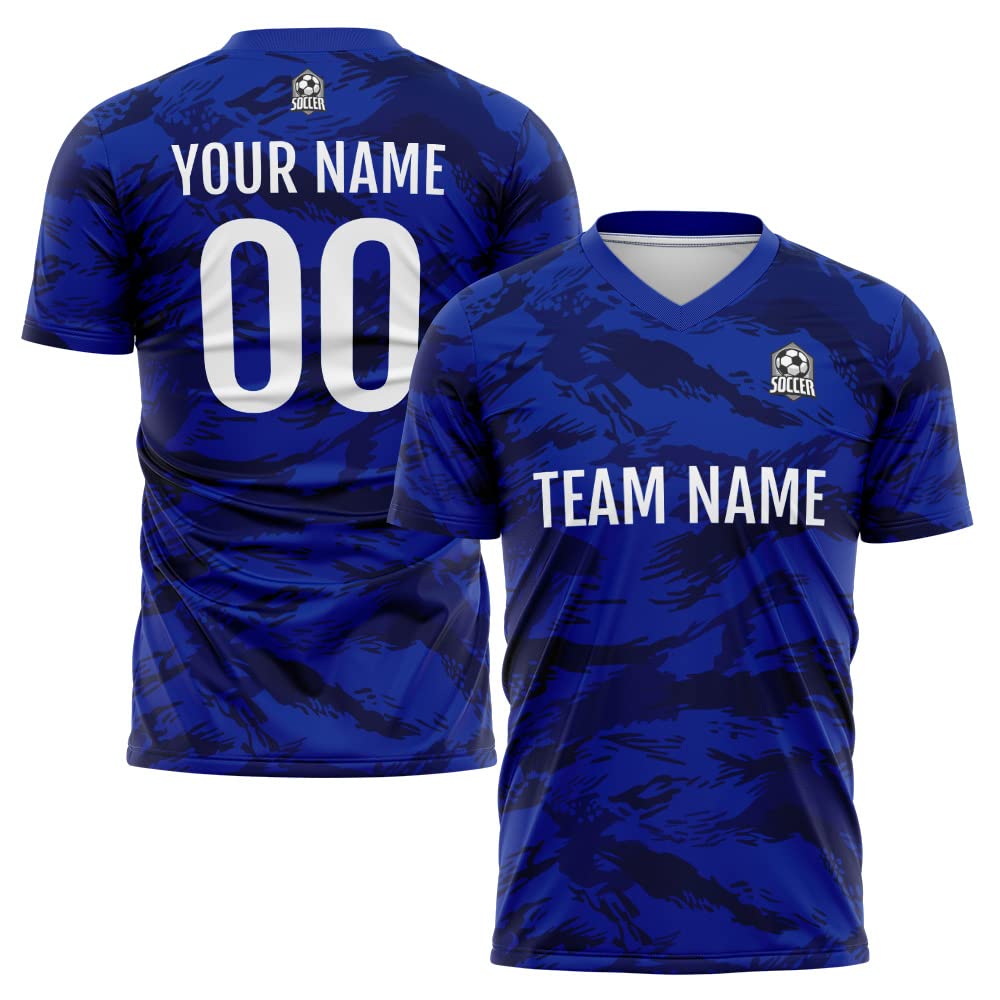 Custom Soccer Jersey Blue Fashion Personalized Team Shirt