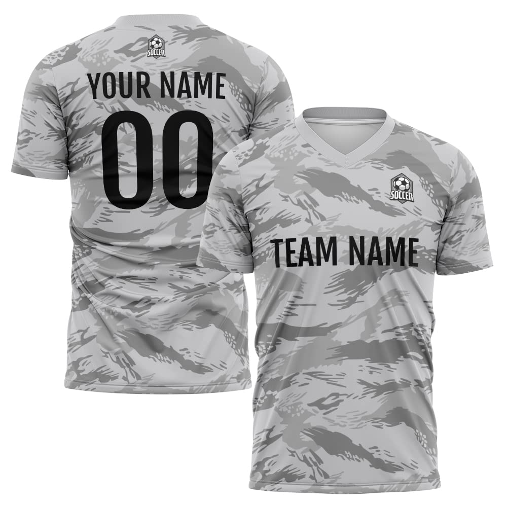 Custom Soccer Jersey Gray Fashion Personalized Team Shirt