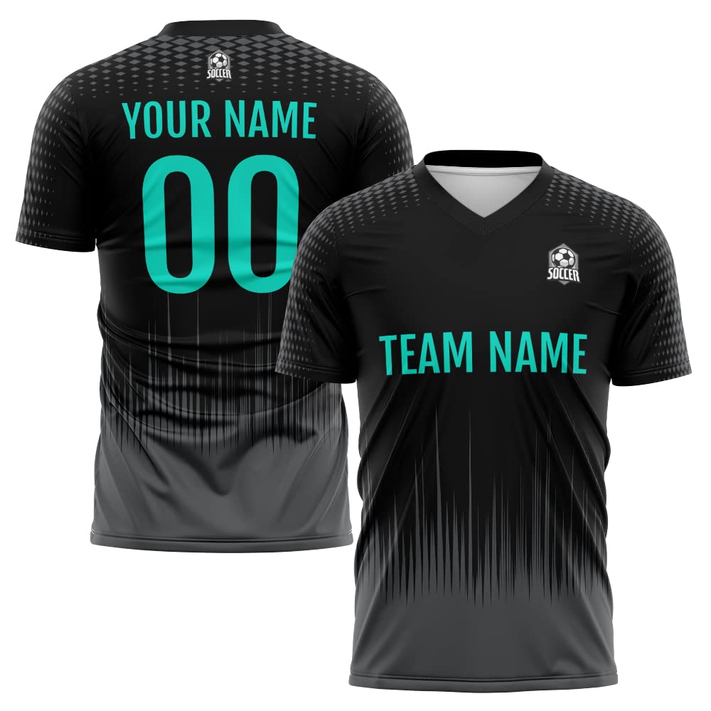Custom Soccer Jersey Black II Fashion Personalized Team Shirt
