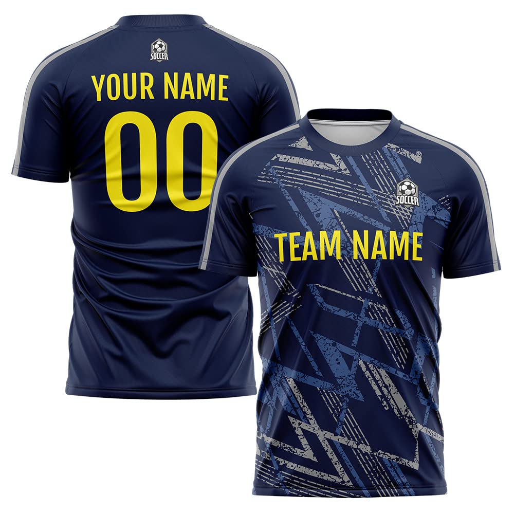 Custom Soccer Jersey Navy Z Fashion Personalized Team Shirt