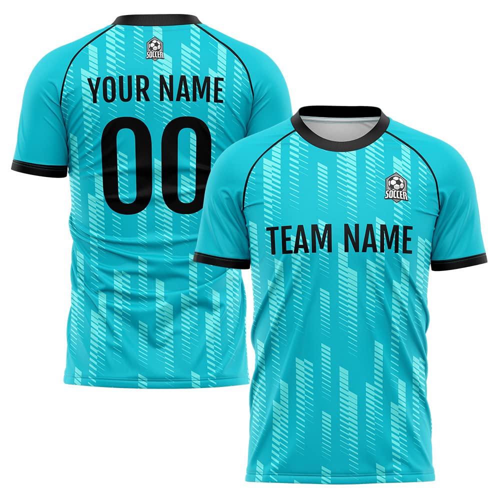 Custom Soccer Jersey Teal Fashion Personalized Team Shirt