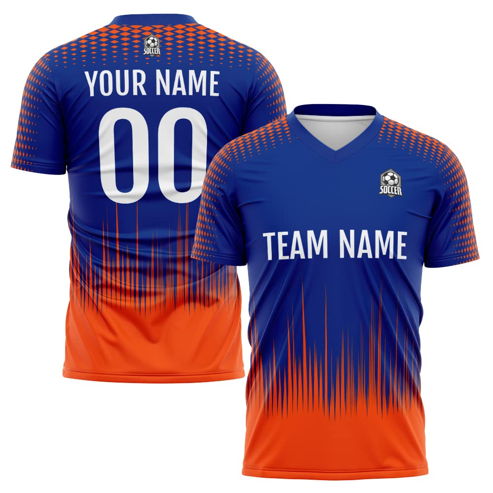 Custom Soccer Jersey Royal Orange Fashion Personalized Team Shirt