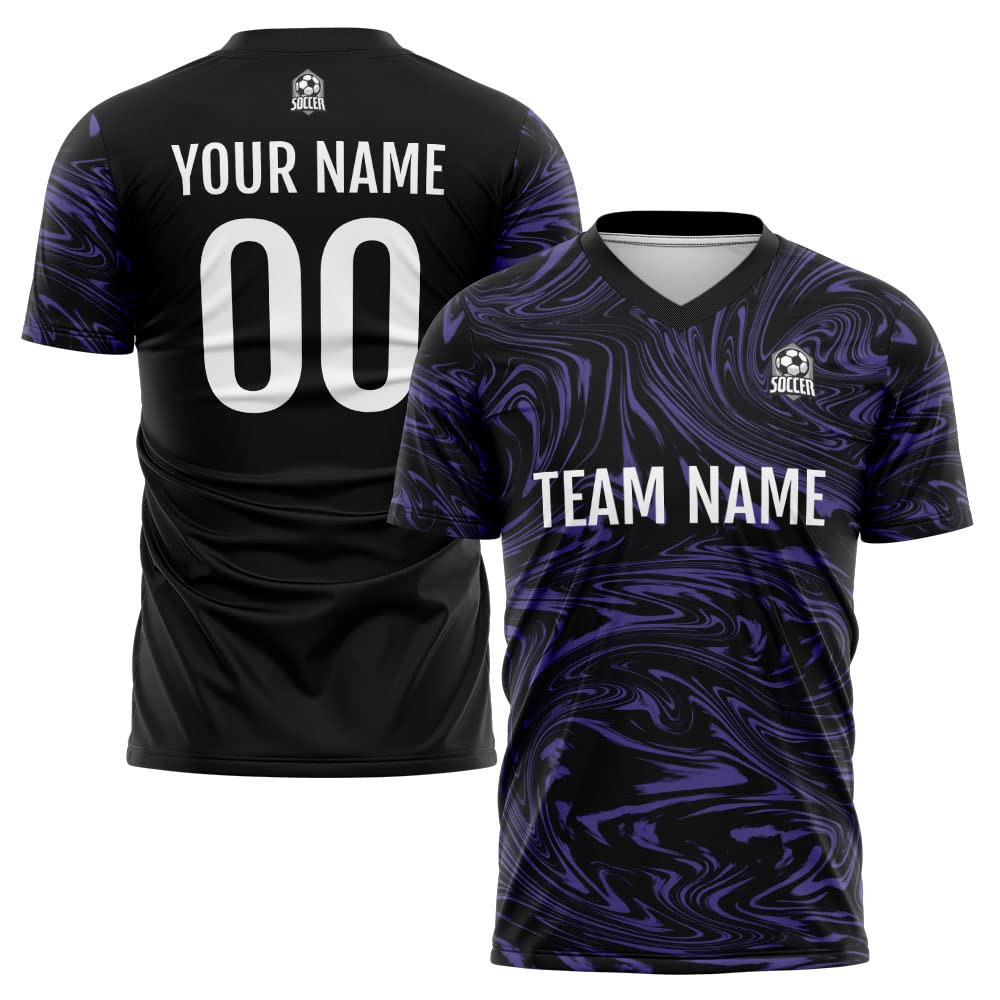Custom Soccer Jersey Purple Black Fashion Personalized Team Shirt