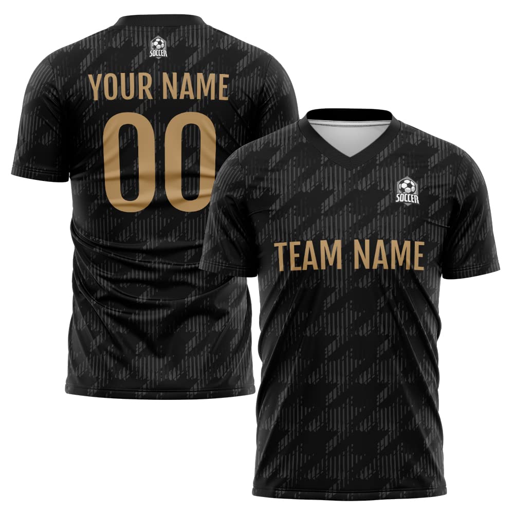 Custom Soccer Jersey Black Y Fashion Personalized Team Shirt