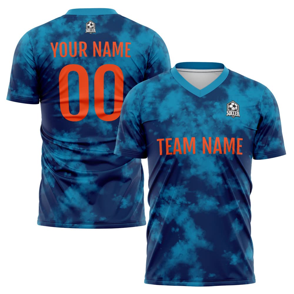 Custom Soccer Jersey Blue Navy Fashion Personalized Team Shirt