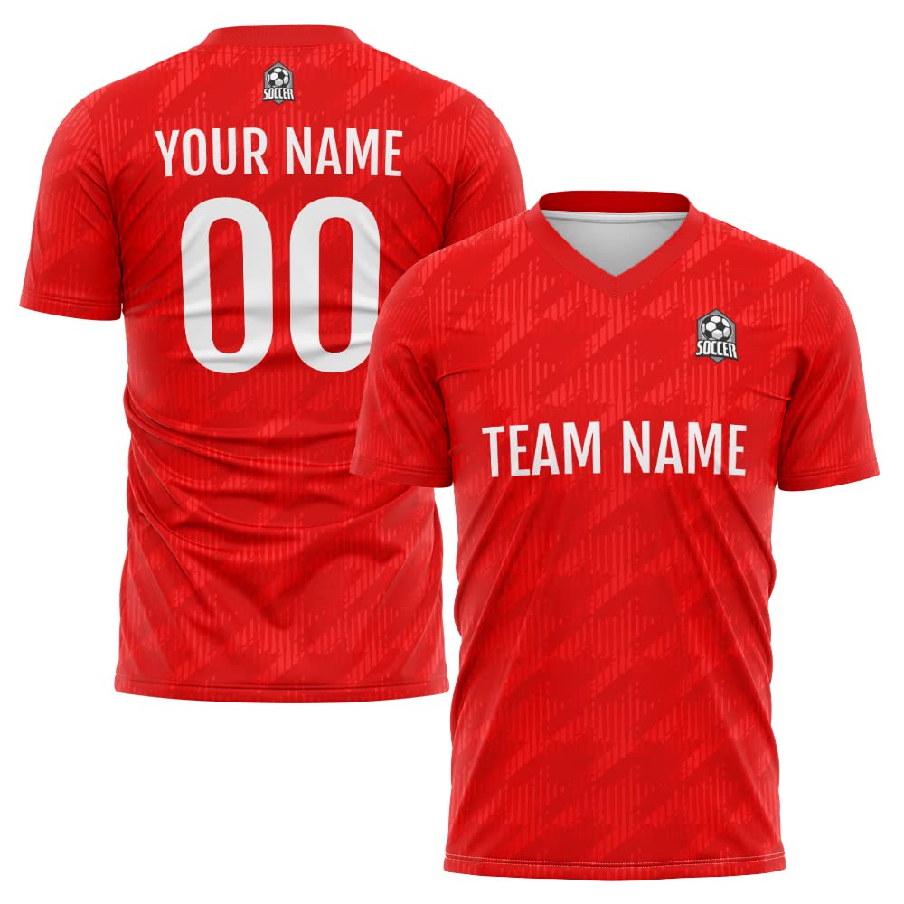 Custom Soccer Jersey Red X Fashion Personalized Team Shirt
