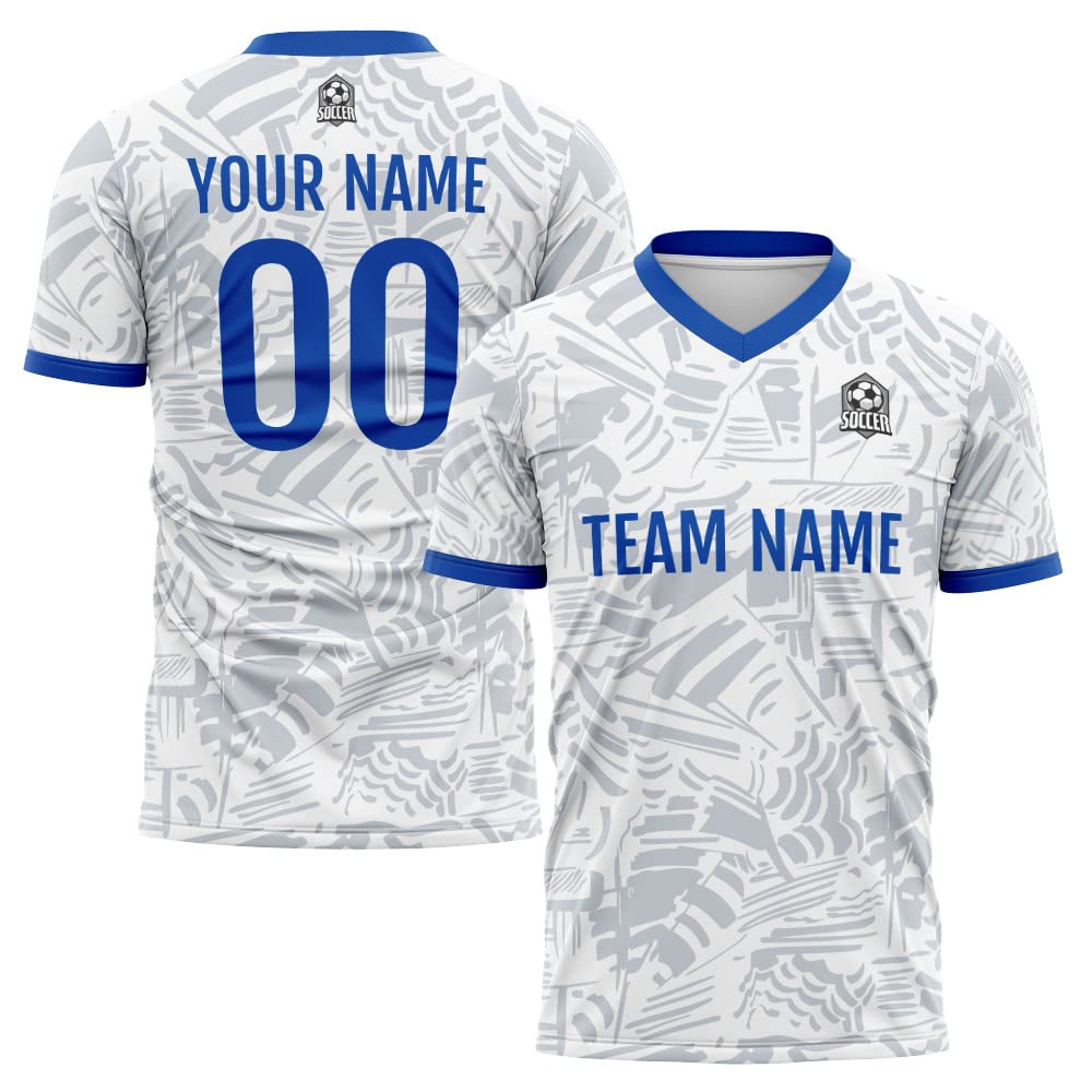 Custom Soccer Jersey Gray V Fashion Personalized Team Shirt