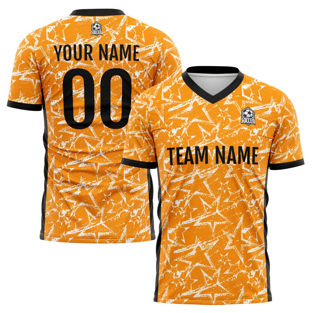 Custom Soccer Jersey Orange S Fashion Personalized Team Shirt