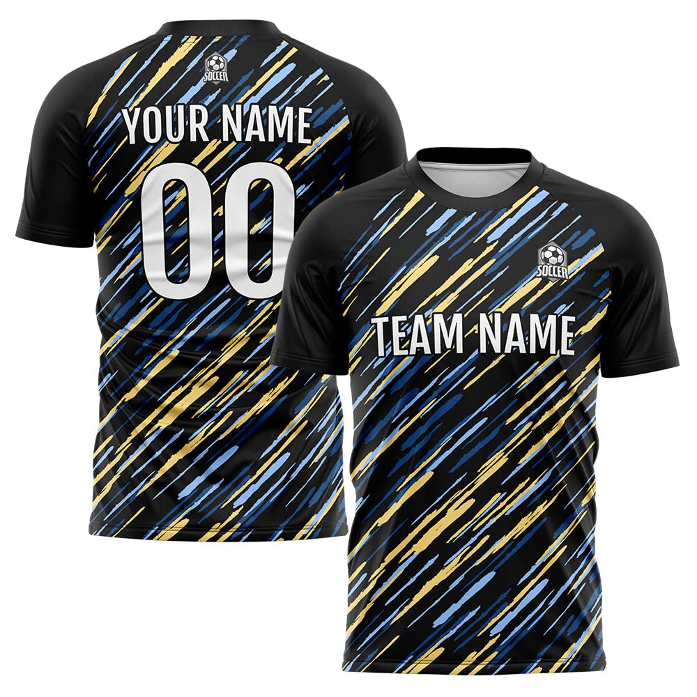 Custom Soccer Jersey Black Q Fashion Personalized Team Shirt