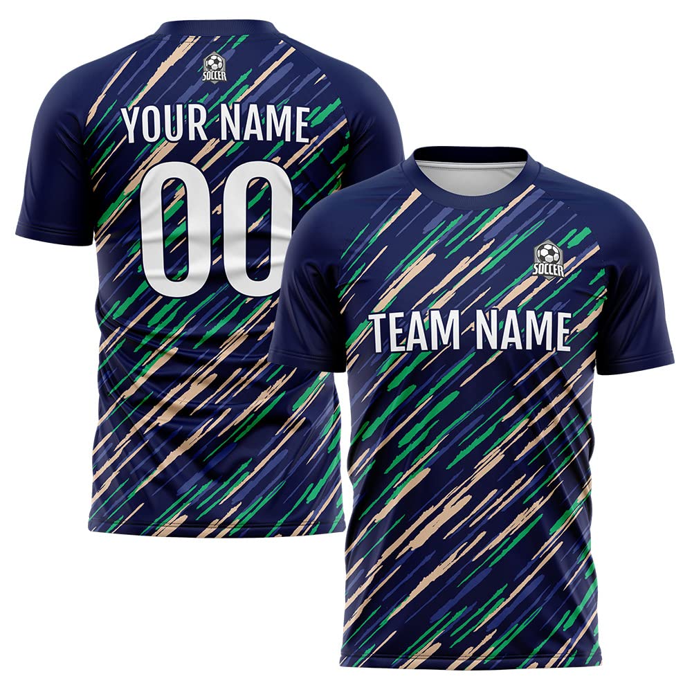Custom Soccer Jersey Navy A Fashion Personalized Team Shirt