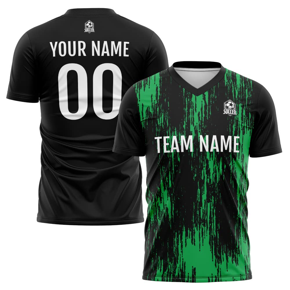 Custom Soccer Jersey Green Black Fashion Personalized Team Shirt