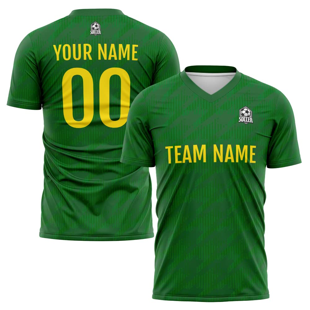 Custom Soccer Jersey Green L Fashion Personalized Team Shirt