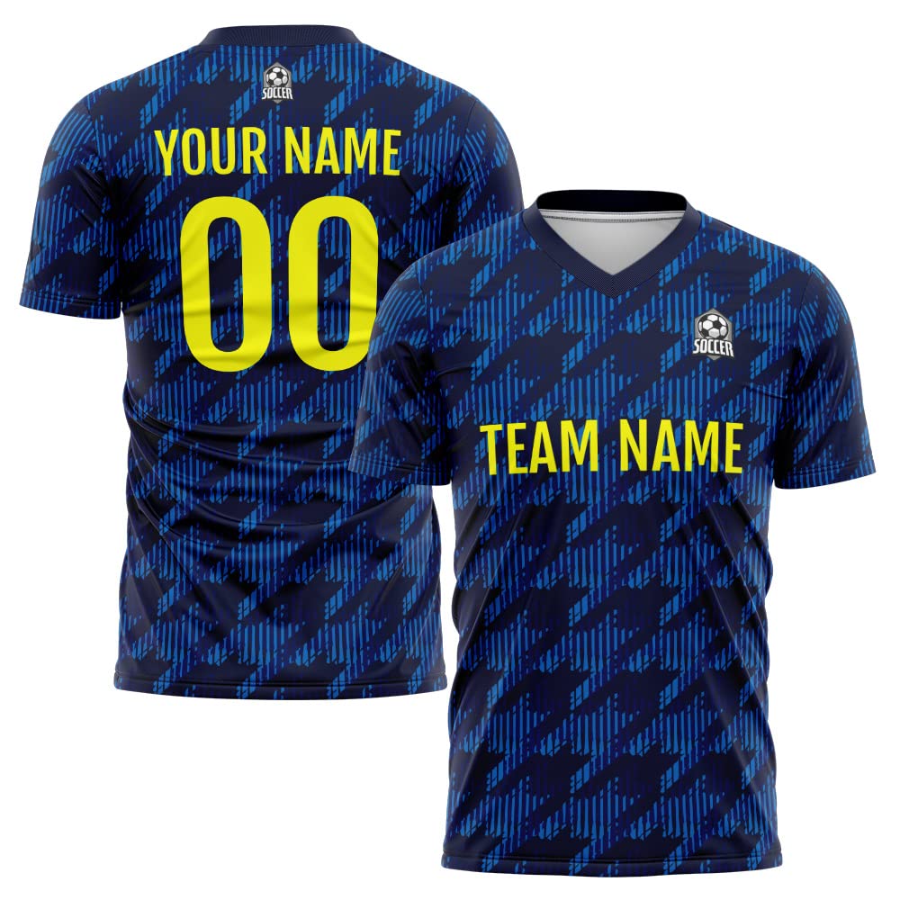 Custom Soccer Jersey Navy J Fashion Personalized Team Shirt