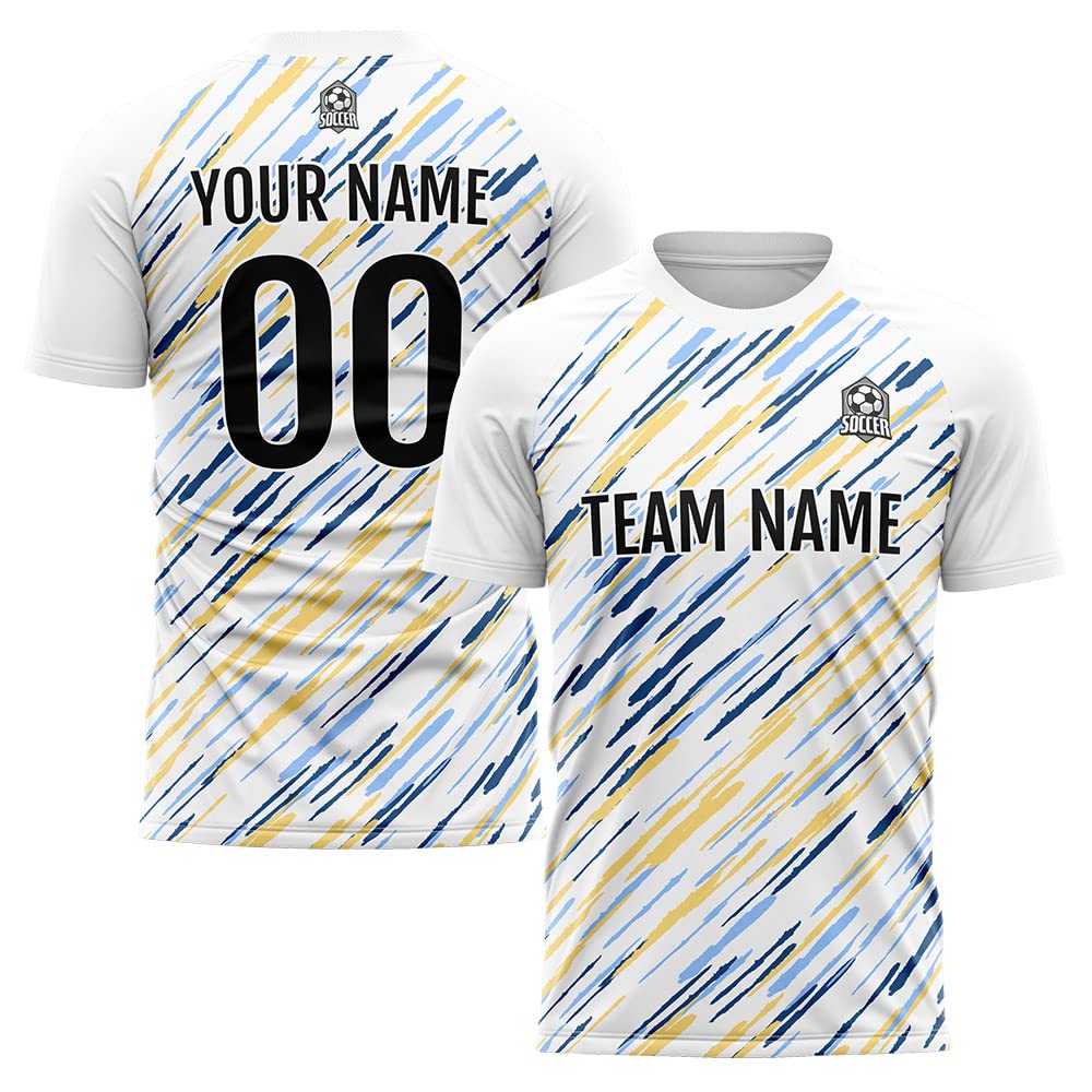 Custom Soccer Jersey White H Fashion Personalized Team Shirt