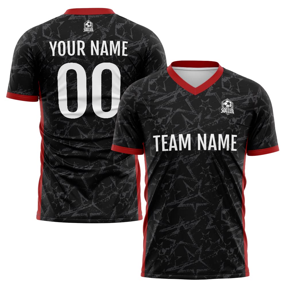 Custom Soccer Jersey Black D Fashion Personalized Team Shirt
