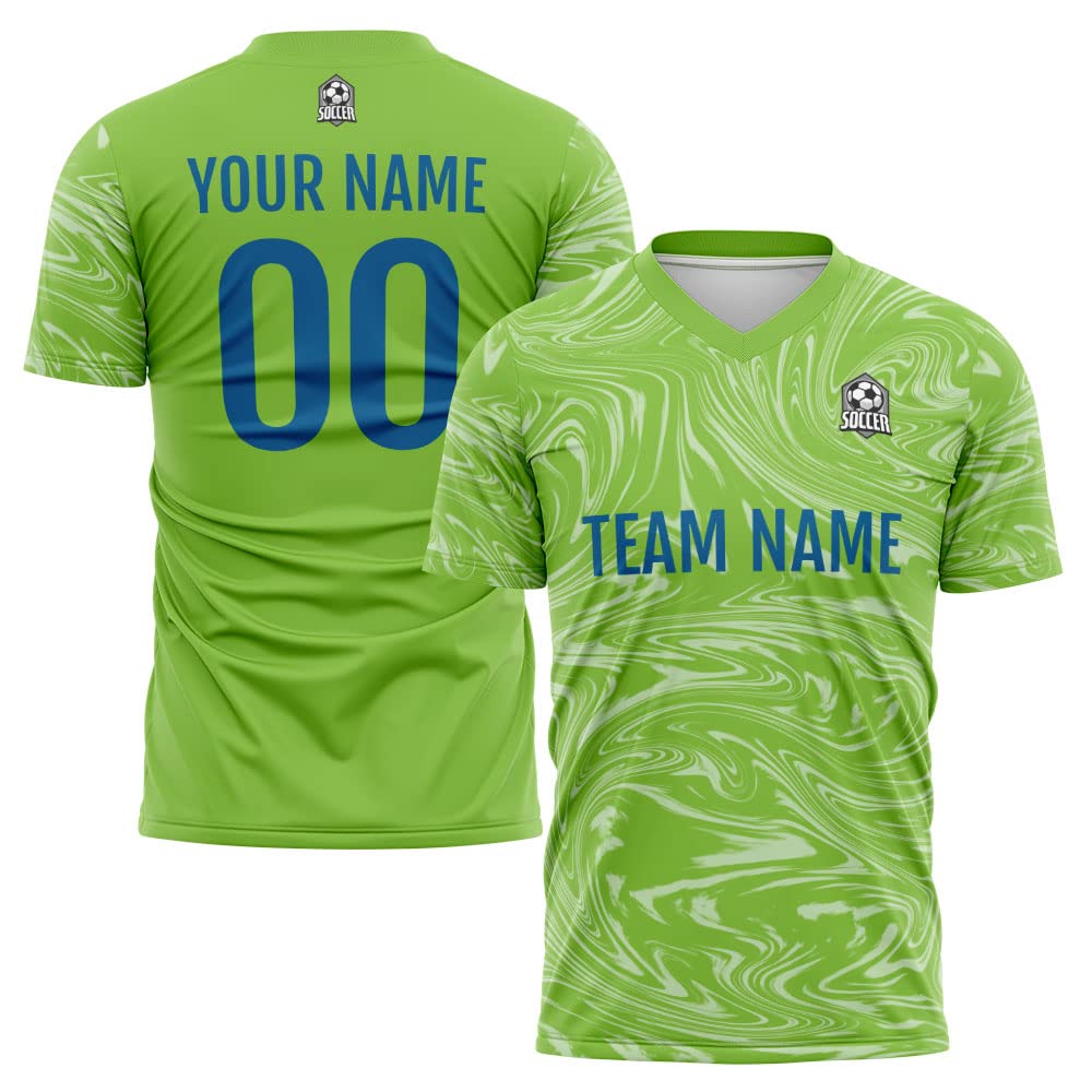 Custom Soccer Jersey Green White C Fashion Personalized Team Shirt