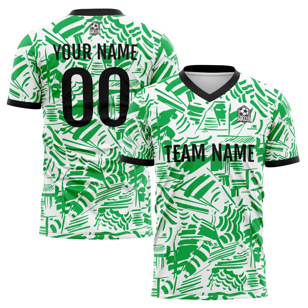 Custom Soccer Jersey Green B Fashion Personalized Team Shirt
